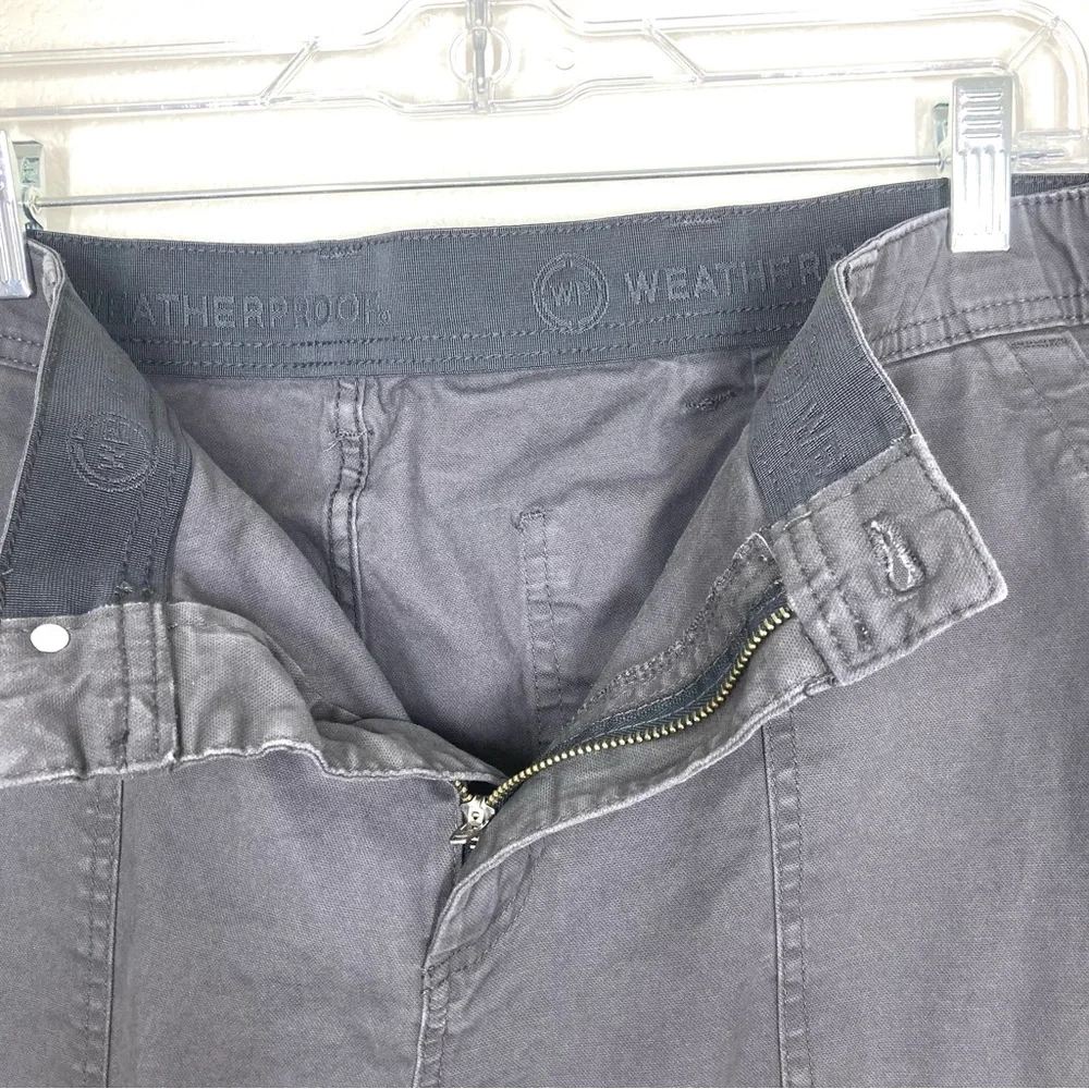 WP Weatherproof Cargo Hiking Pants Gray 40x32 Cotton Spandex Velcro Pockets